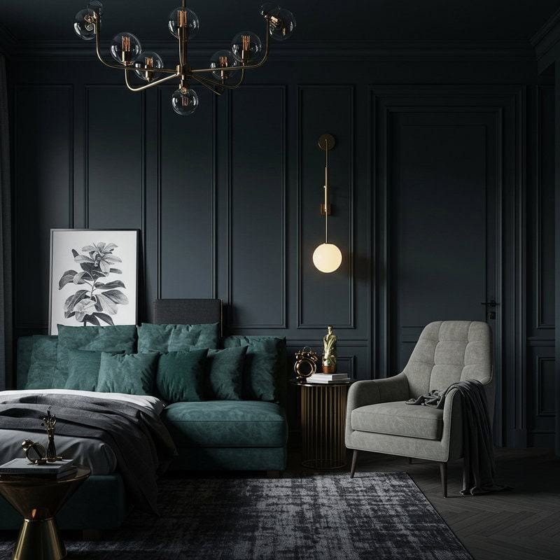 12. Moody Hues and Dark Interiors